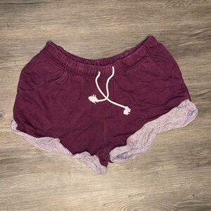 Maroon Drawstring Shorts